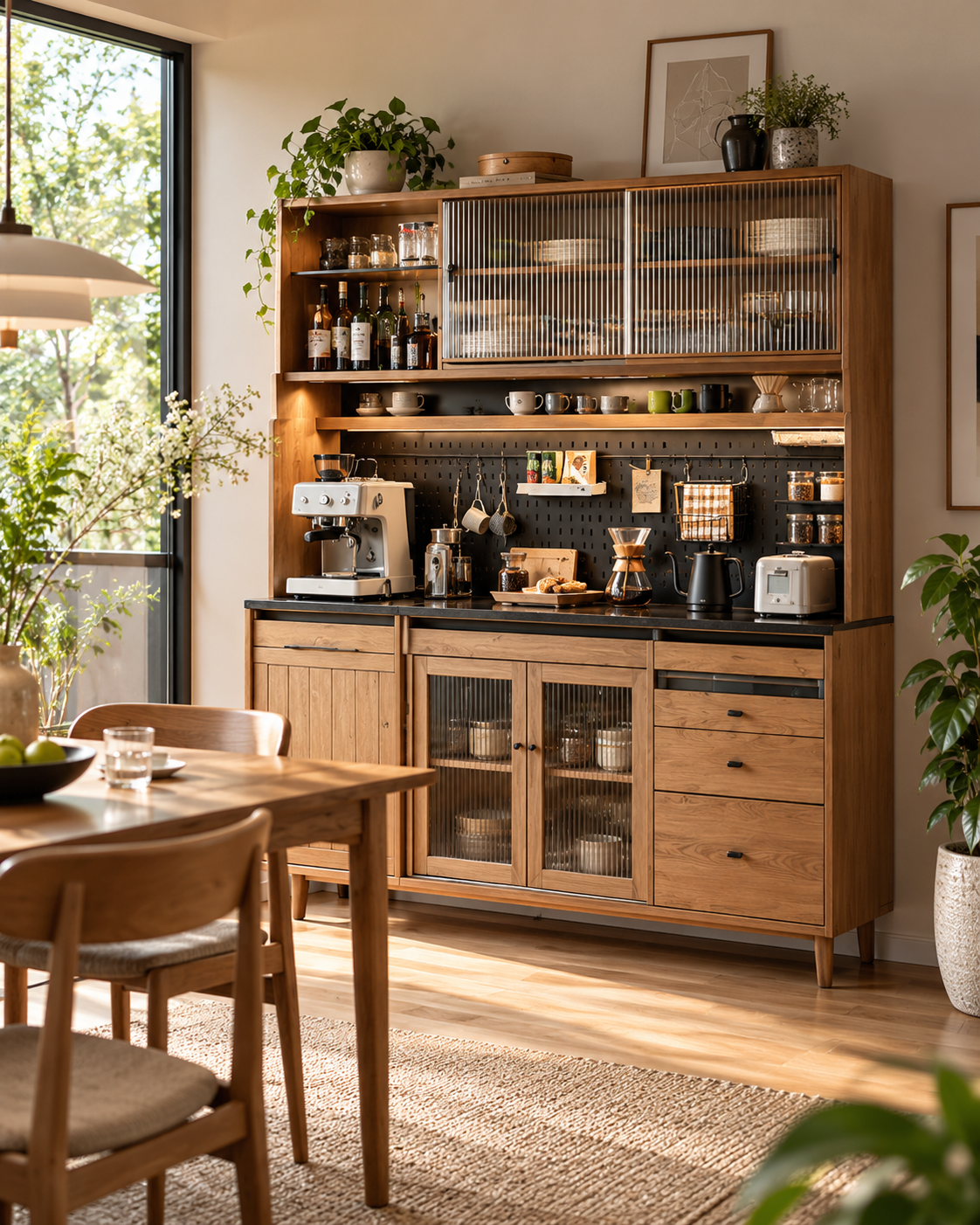 Tall Cherrywood Bar Cabinet — SKELVAR XBG-2HC