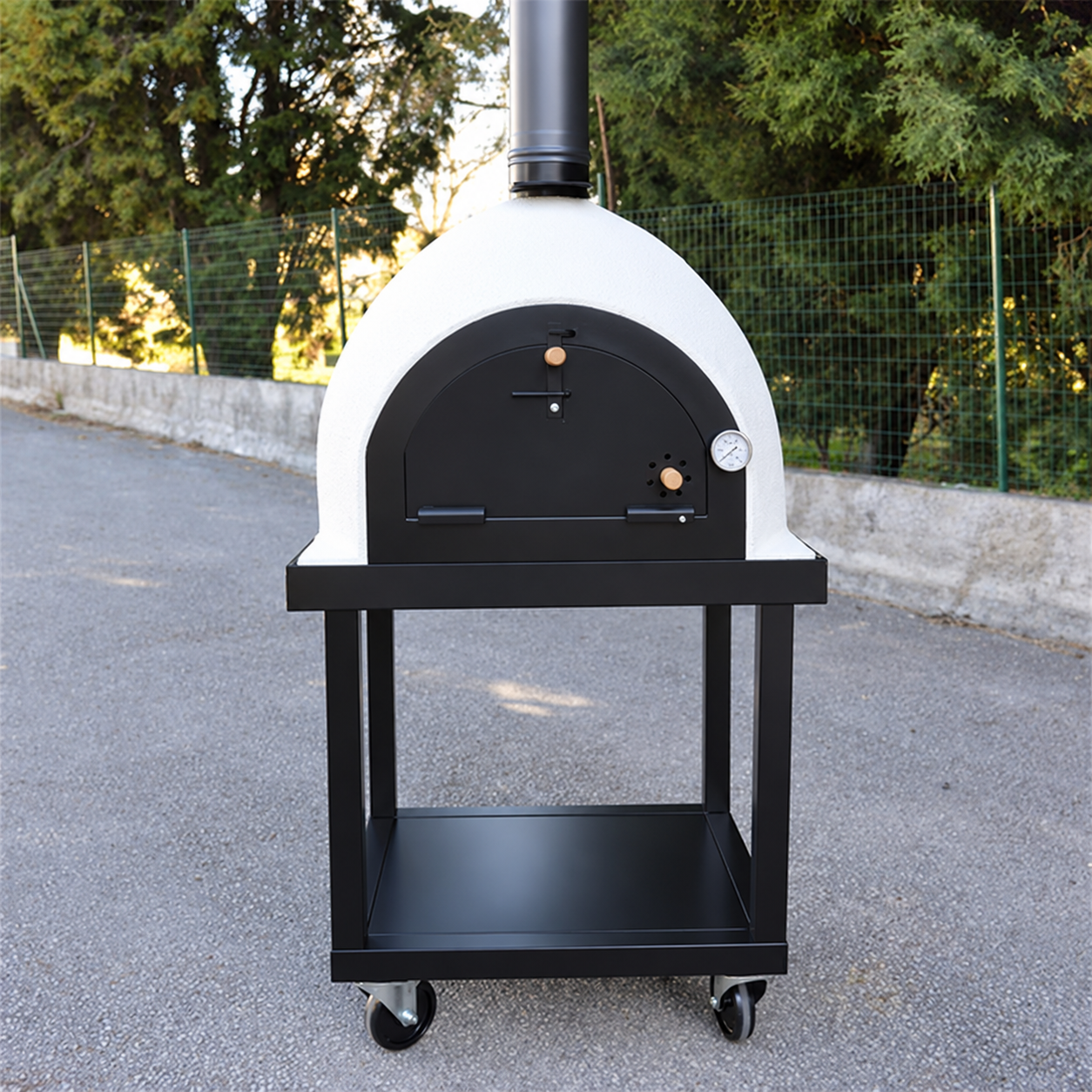 EMBR ROVER 65 mobile wood-fired pizza oven on trolley