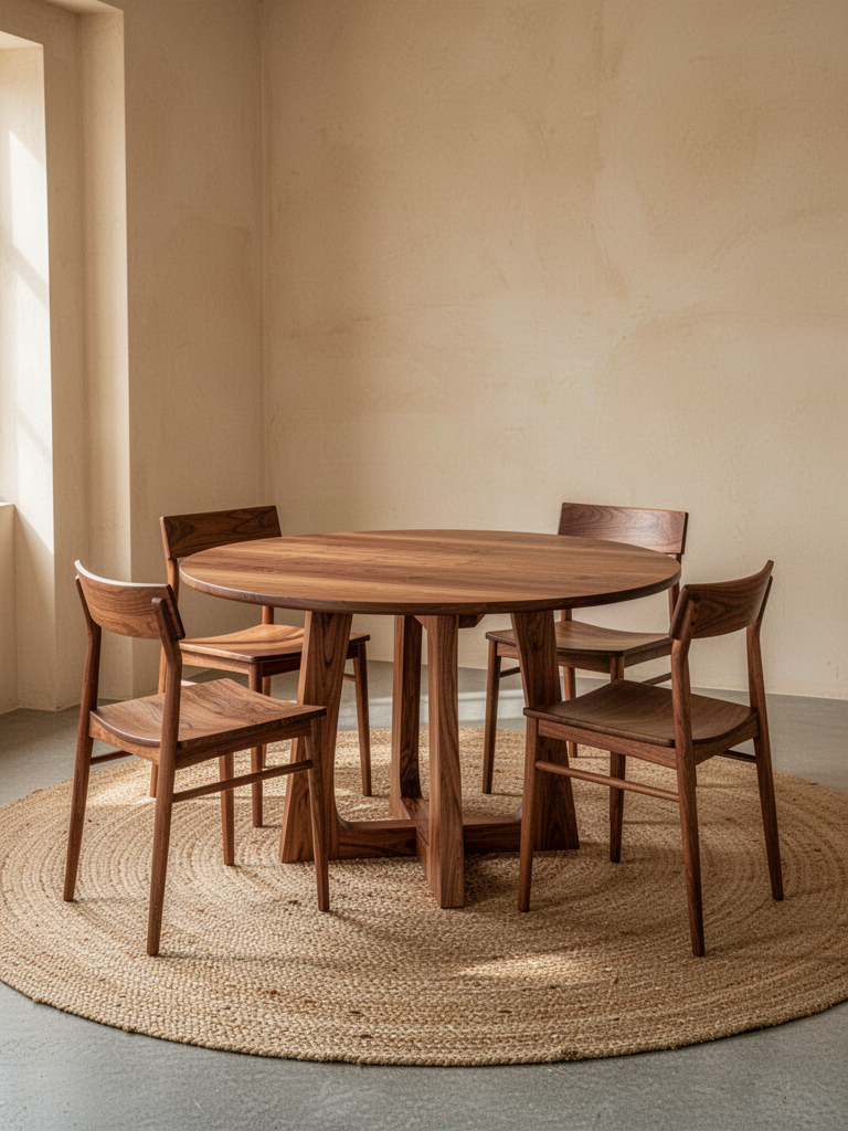 Round Cherrywood Dining Table — SKELVAR HHCD-47LT