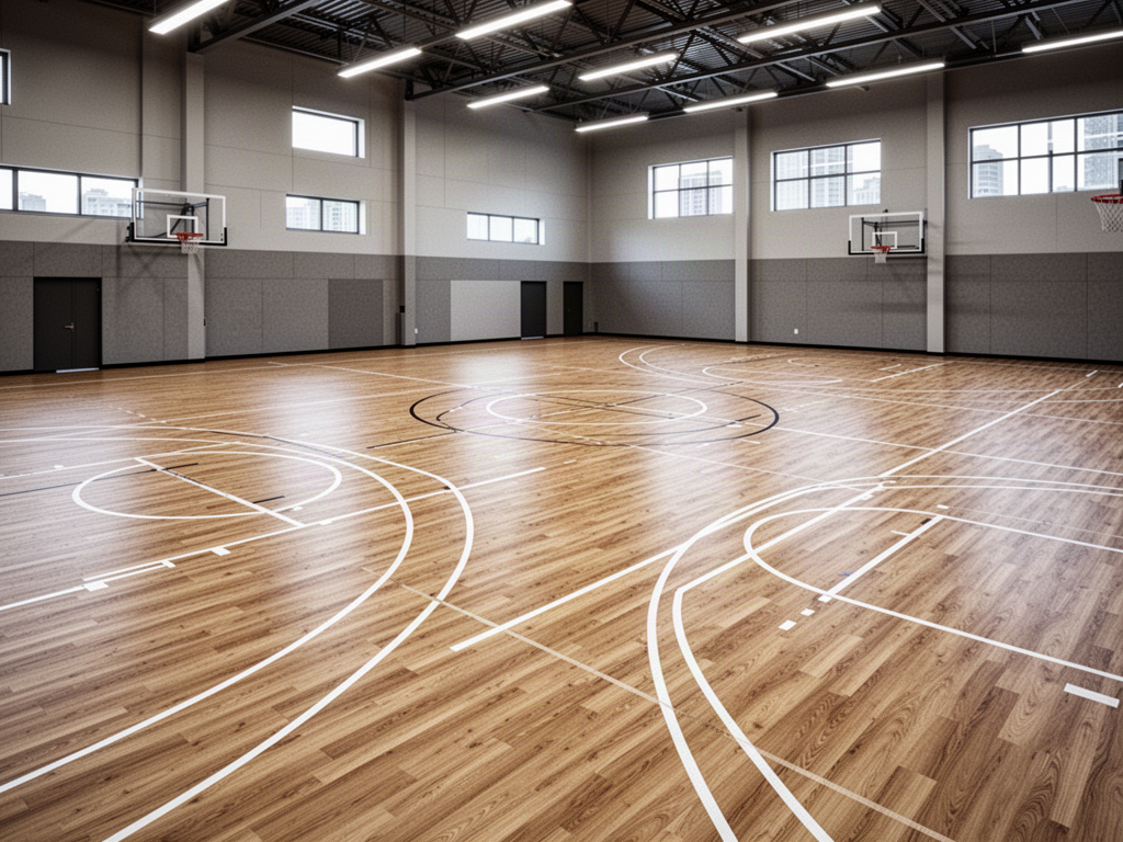 Engineered Wood Sports Flooring application concept