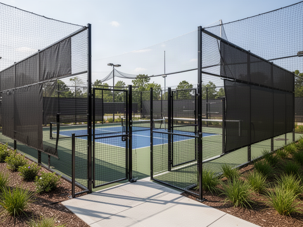 Tennis court fencing application reference