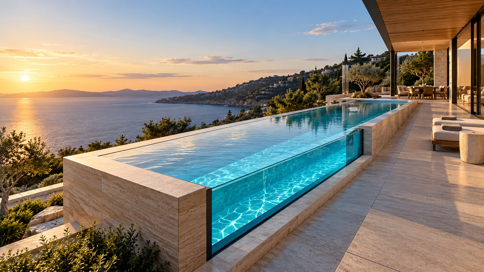 ORDRAN LINEAR long-format framed pool system