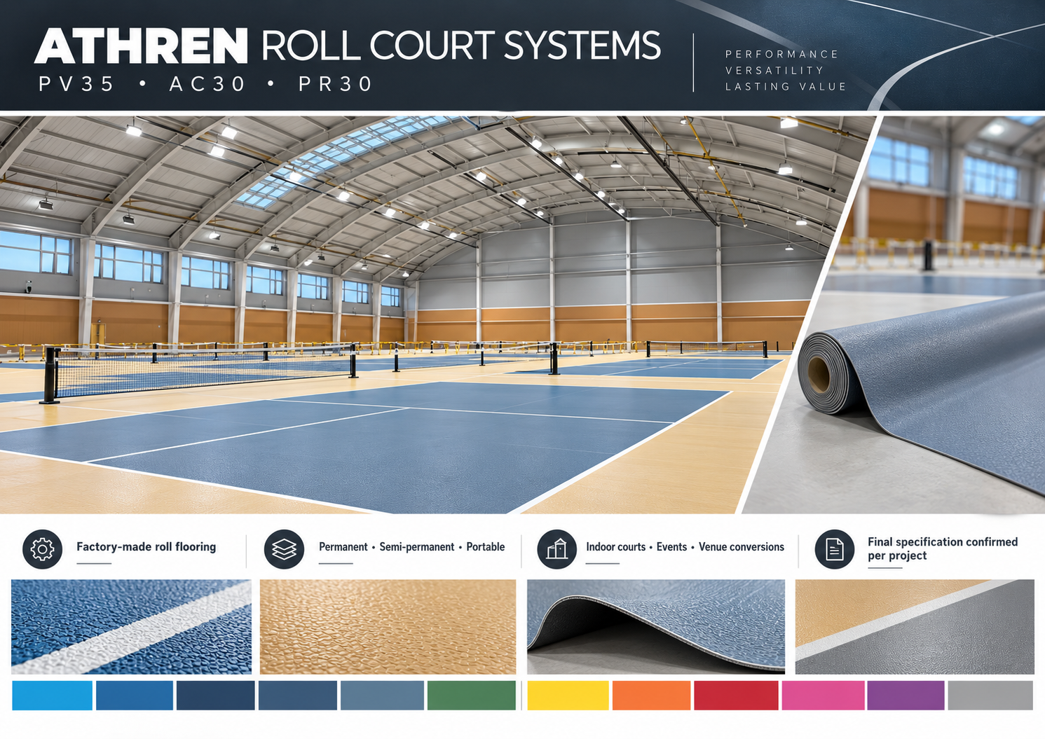 Acrylic Pickleball Flooring application concept