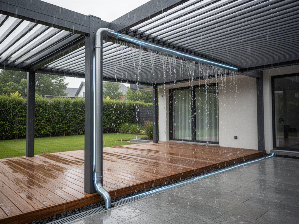 Louvre roof rainwater and drainage application reference