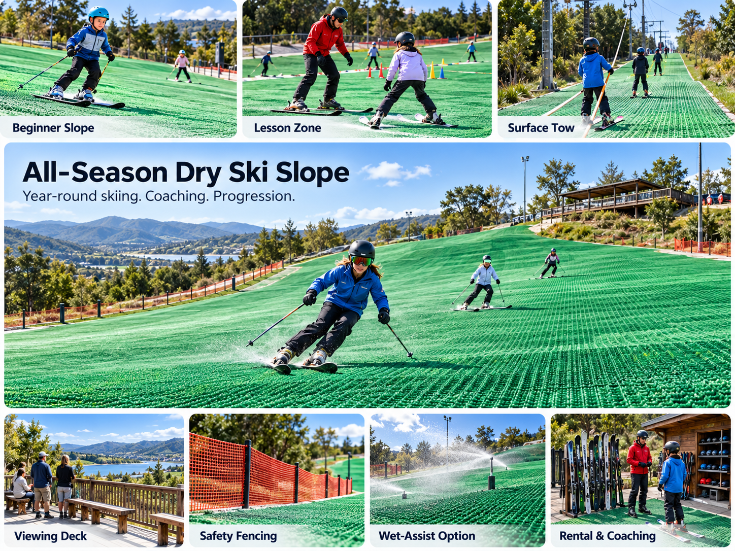 Complete SLOPEspan all-season ski training facility concept