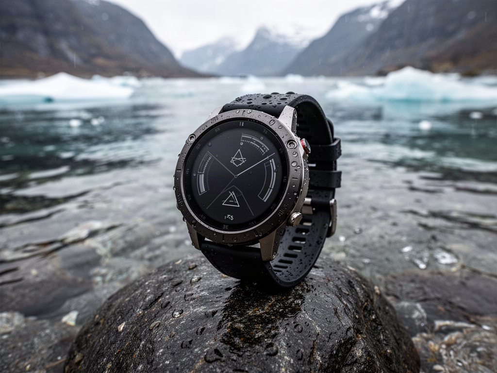 Representative NORDVIK TIDE water adventure watch beside cold coastal water
