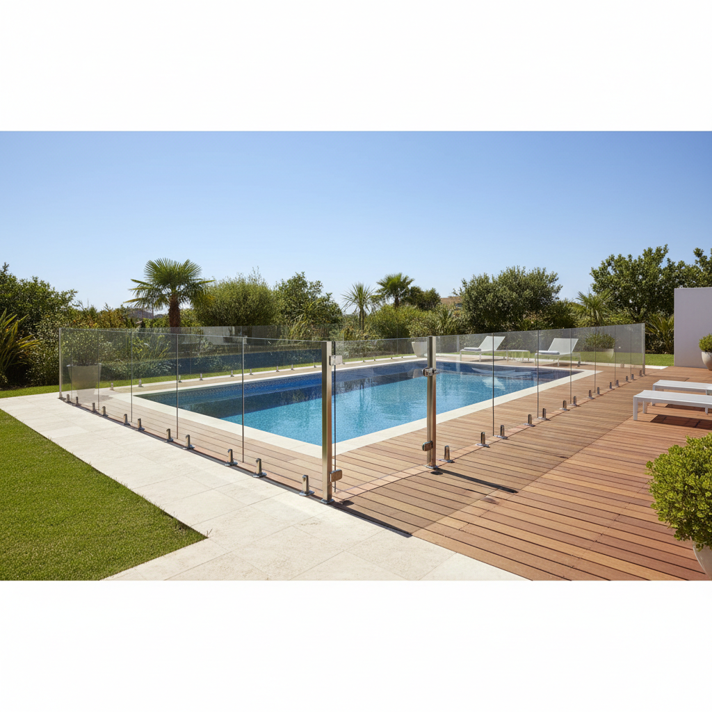 Modular pool integrated with surrounding deck and landscape