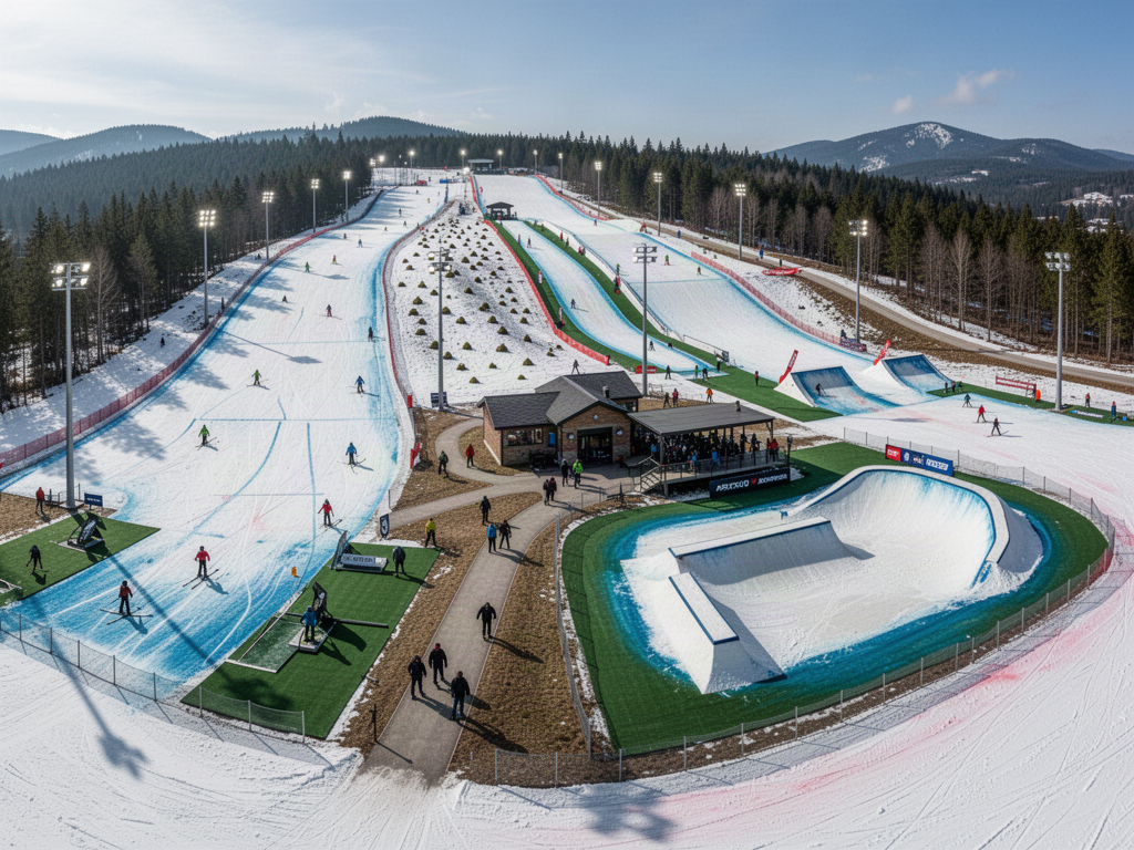 SLOPEspan multi-zone recreation facility
