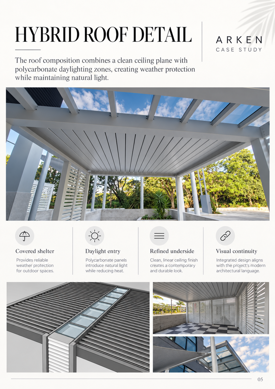 ARKEN hybrid roof detail at Vuvale Plaza Fiji