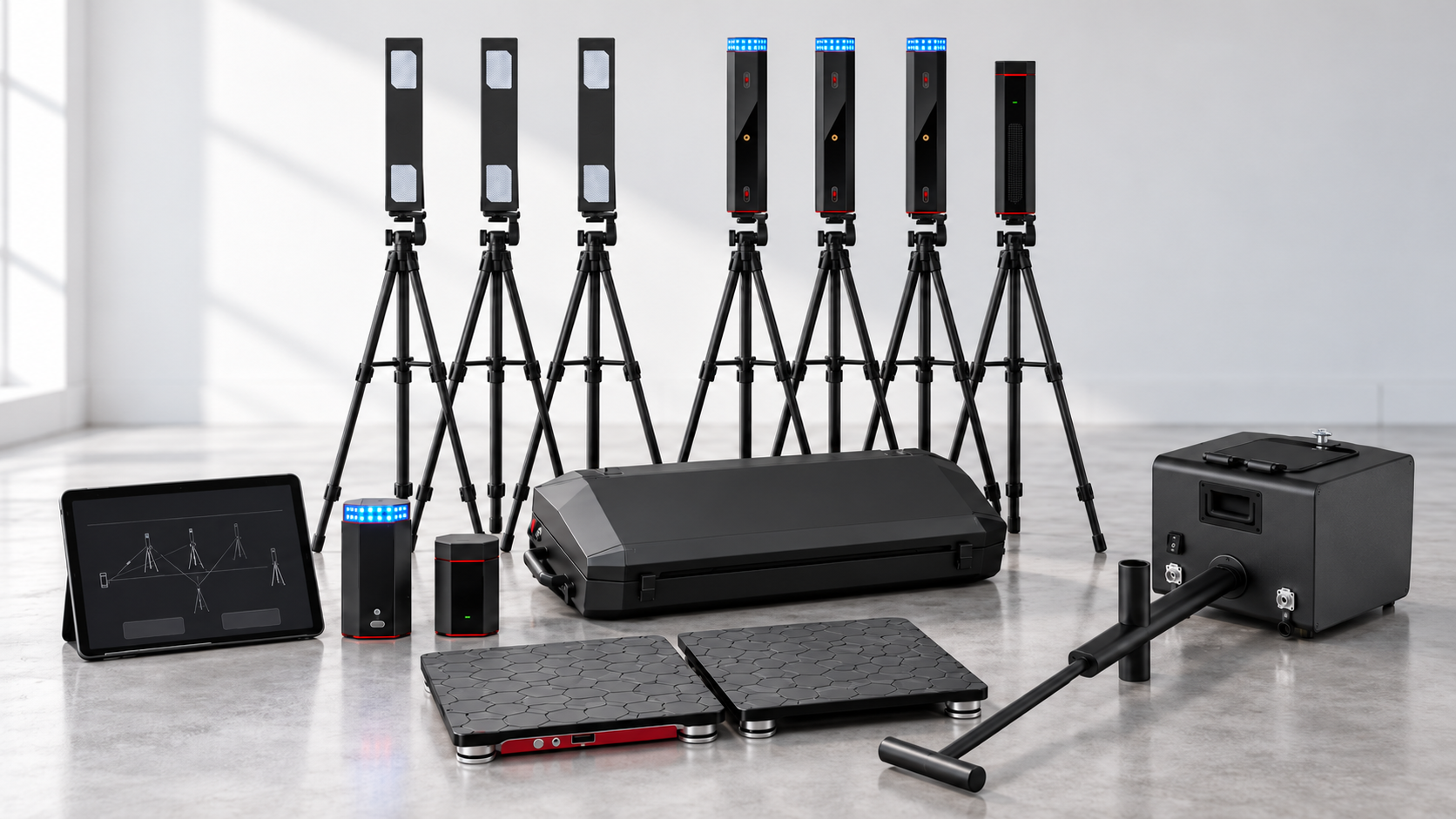Unbranded studio overview of the performance technology equipment family