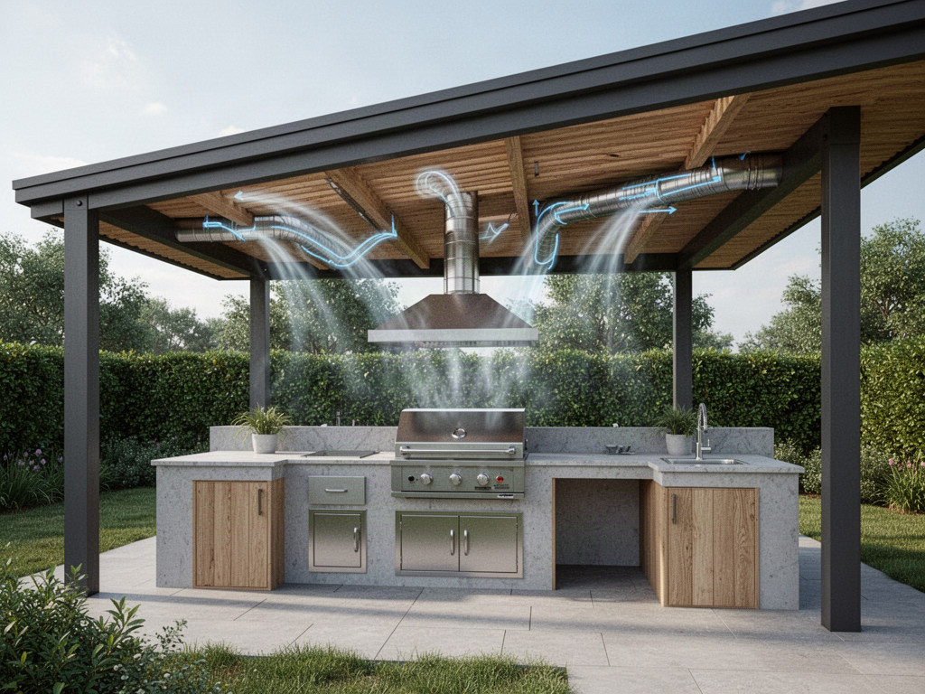 Covered outdoor cooking ventilation application reference