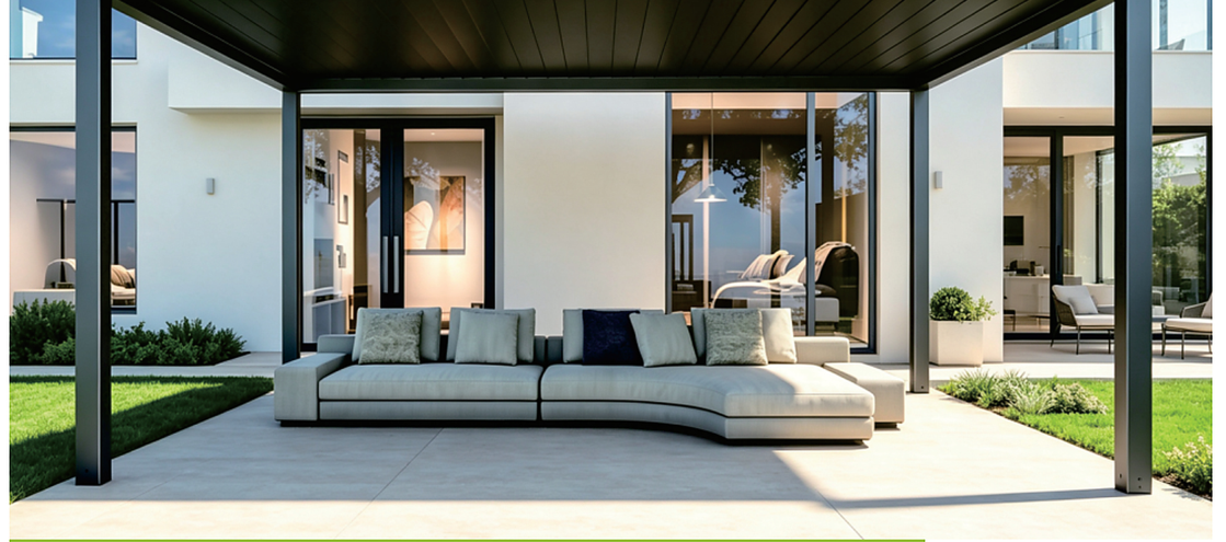 Large-Profile Motorised Aluminium Pergola — aluminium louvre pergola