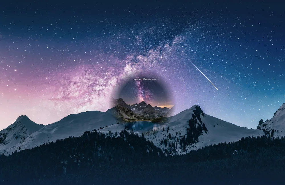 Atmospheric space-learning artwork