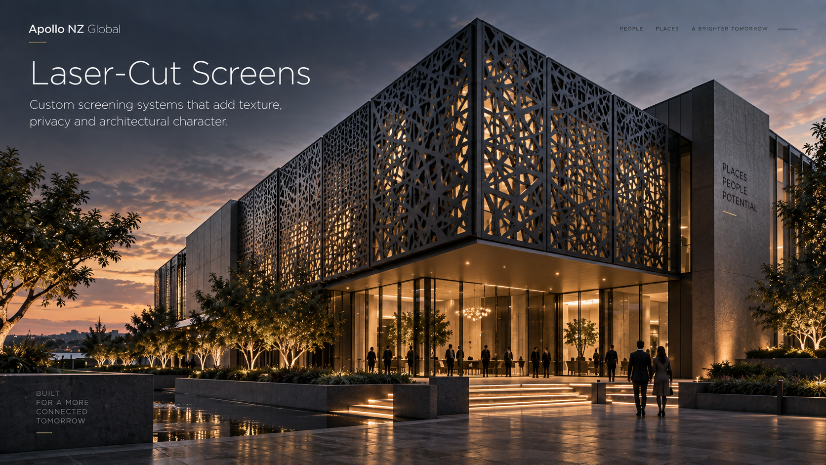 Laser-Cut Screens architectural façade concept