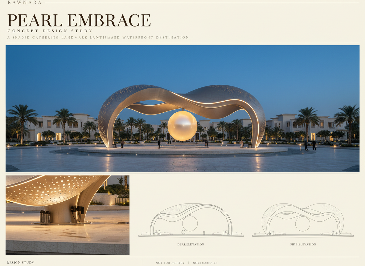 RAWNARA concept design presentation for Pearl Embrace