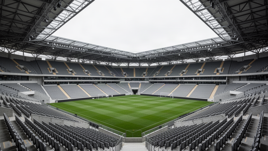 Premium spectator seating area within a modern sports venue