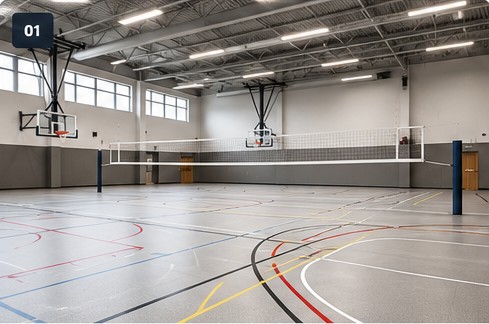 Indoor sports vinyl court flooring