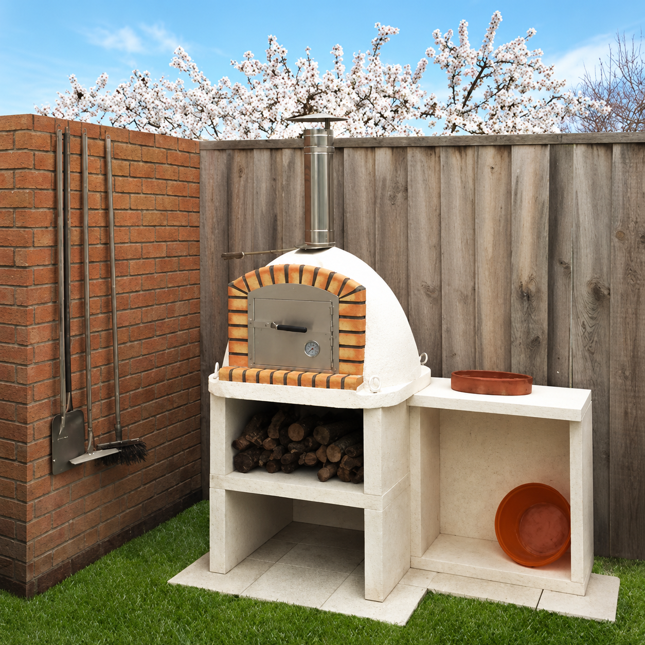 EMBR FORGE 70 wood-fired pizza oven and outdoor cooking station