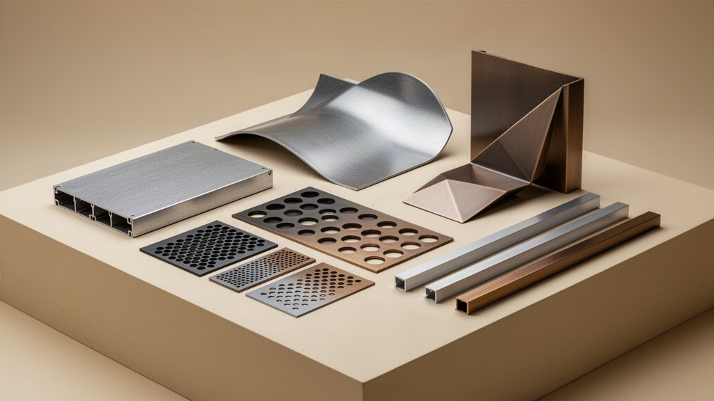 Architectural aluminium forming, perforation patterns and fin profile study