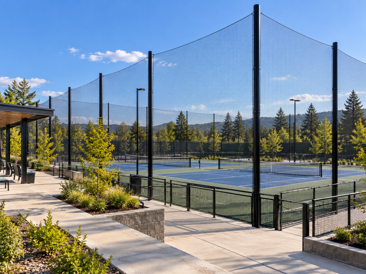 Tennis Court Perimeter & Ball Containment installed project reference