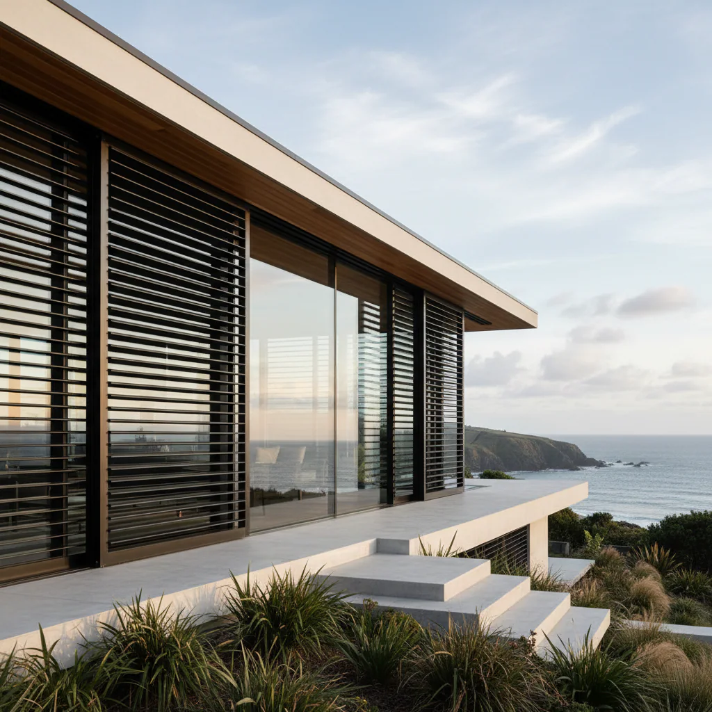 Exterior Architectural Shutters — Aluminium privacy + façade control