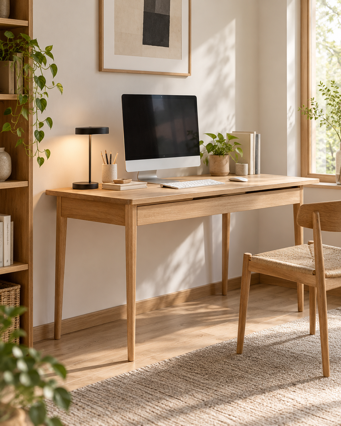 Oak Work Desk — SKELVAR HHZ-3FG